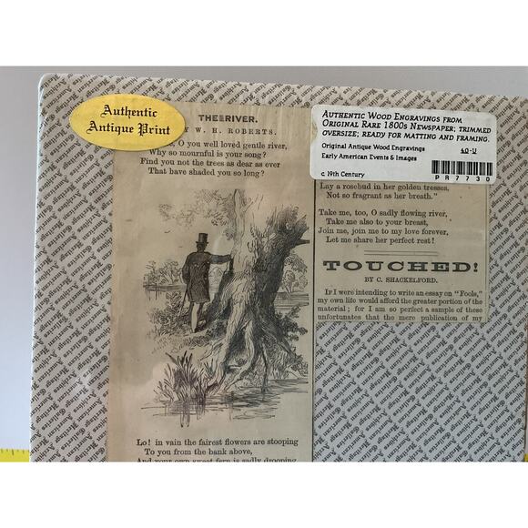 Antique Newspaper Civil War The River by W.H. Roberts Harper Military Rare 1800s - Picture 2 of 6